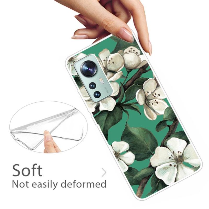 Skal För Xiaomi 12 Pro Vita Blommor