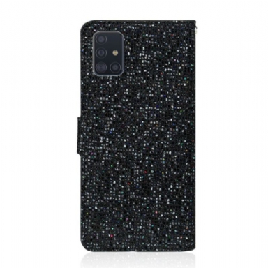 Fodral För Samsung Galaxy A51 Bedrijf Glitterkorthållare