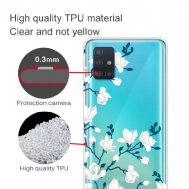 Skal För Samsung Galaxy A51 Vita Blommor