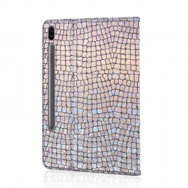 Fodral För Samsung Galaxy Tab S6 Hemming Glamour Croc Effect Paljetter