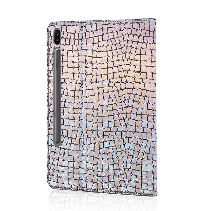 Fodral För Samsung Galaxy Tab S6 Hemming Glamour Croc Effect Paljetter