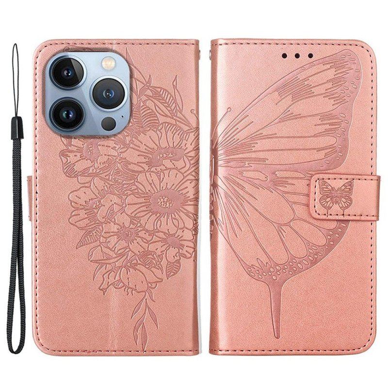 Fodral iPhone 14 Pro Max Med Kedjar Barock Strappy Butterfly