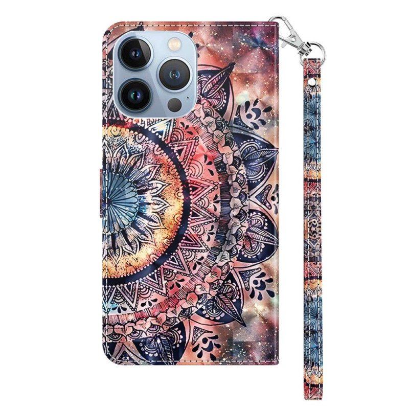 Fodral iPhone 14 Pro Med Kedjar Färgglad Strappy Mandala