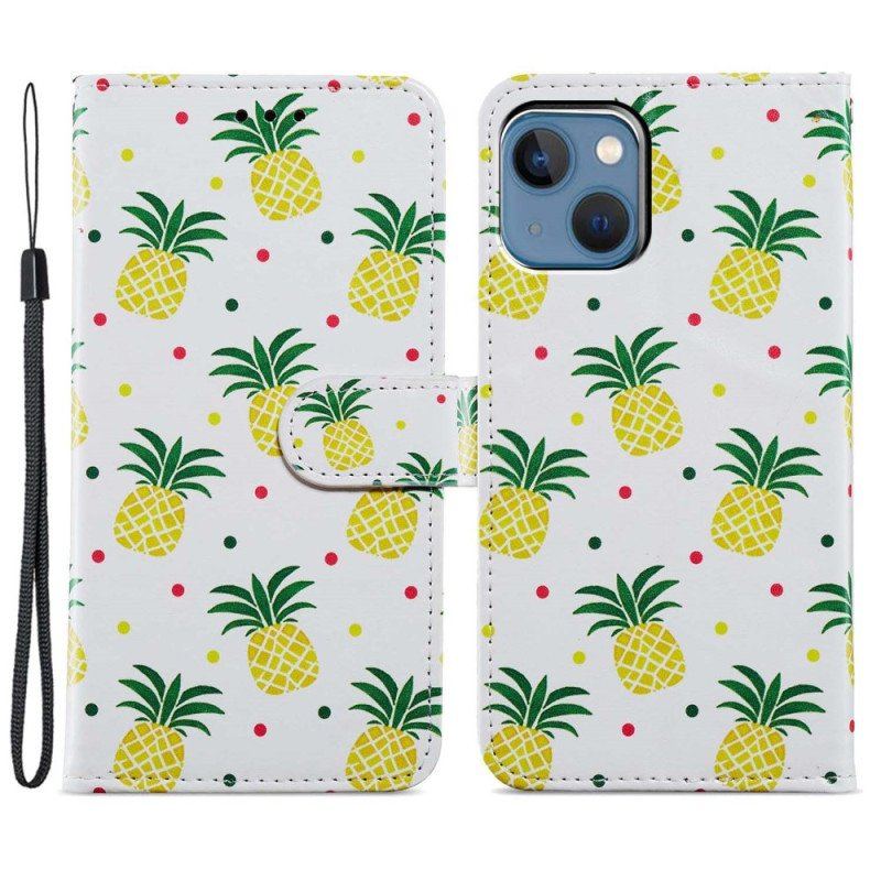 Fodral iPhone 15 Med Kedjar Ananas Med Rem