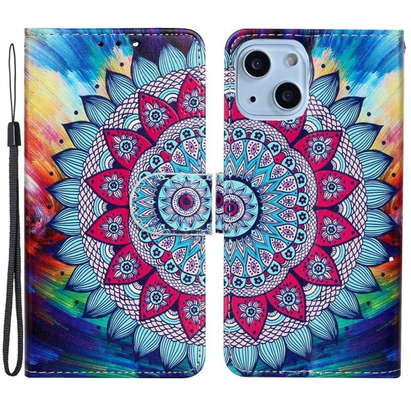 Fodral iPhone 15 Med Kedjar Flashig Mandala Med Rem