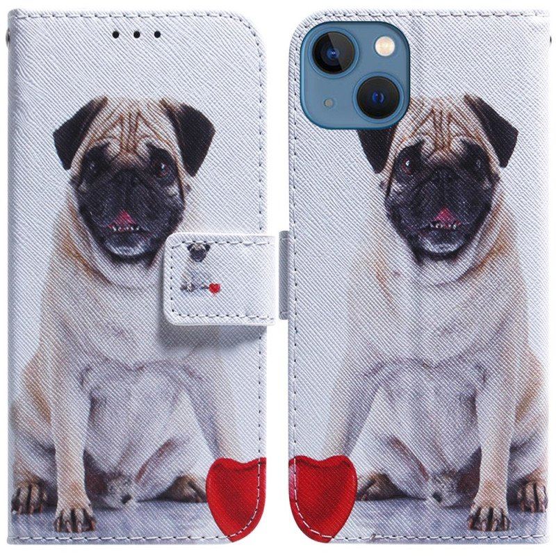 Fodral iPhone 15 Mops Hund