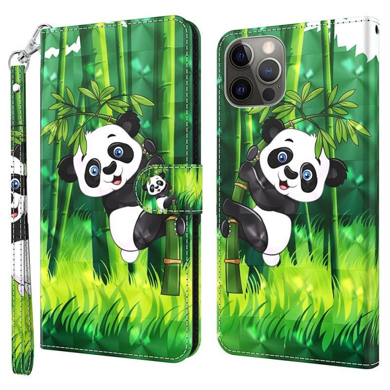 Fodral iPhone 15 Plus Med Kedjar 3d Bamboo Panda Med Rem