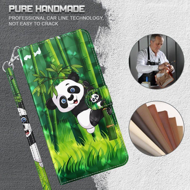 Fodral iPhone 15 Pro Med Kedjar 3d Bamboo Panda Med Rem