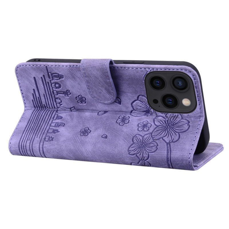 Fodral iPhone 15 Pro Med Kedjar Thong Cat Daydream