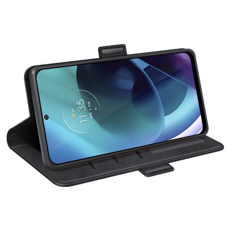 Fodral Moto G71 5G Folio-fodral Dubbel Klaff