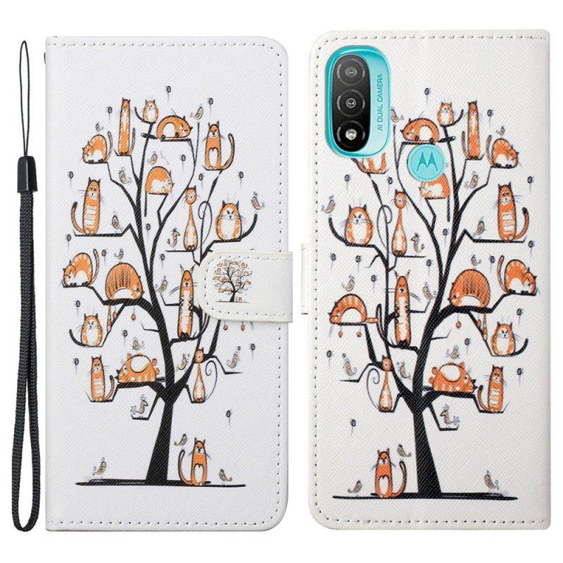 Fodral Moto G71 5G Med Kedjar Funky Cats Med Rem