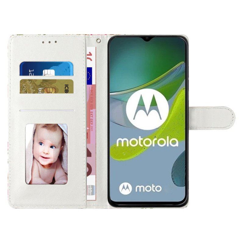 Fodral Moto G73 5G Med Kedjar Liten Kattunge Med Rem