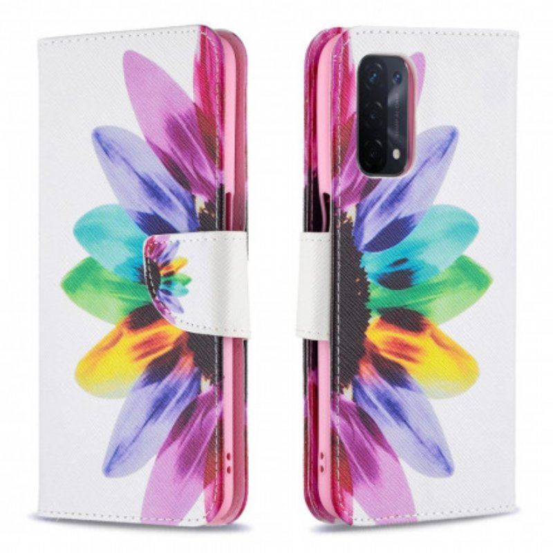 Fodral Oppo A54 5G / A74 5G Akvarell Blomma