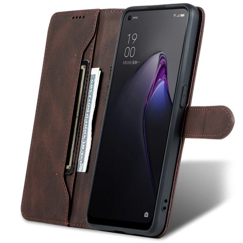 Fodral Oppo Reno 8 Azns Vintage Lädereffekt