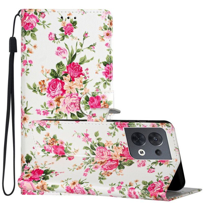 Fodral Oppo Reno 8 Med Kedjar Rem Liberty Flowers