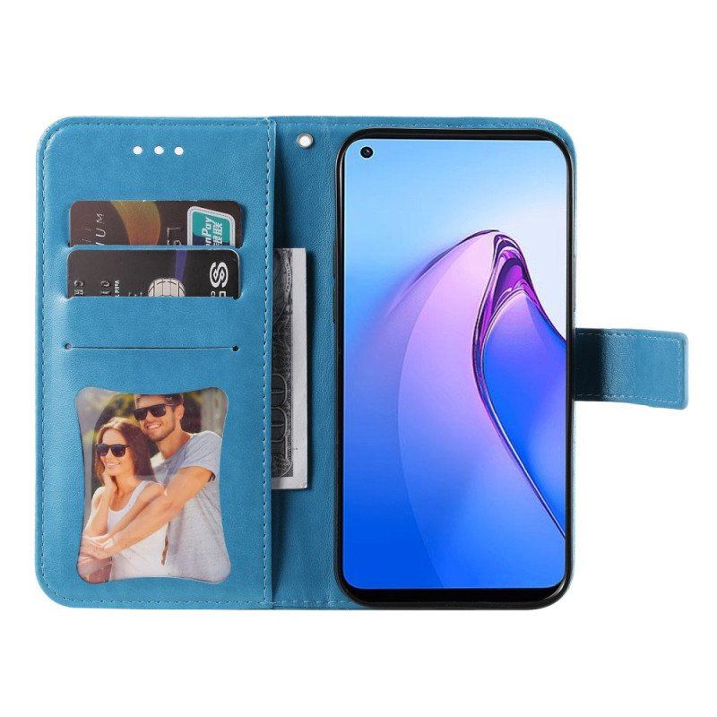 Fodral Oppo Reno 8 Med Kedjar Strappy Blommig