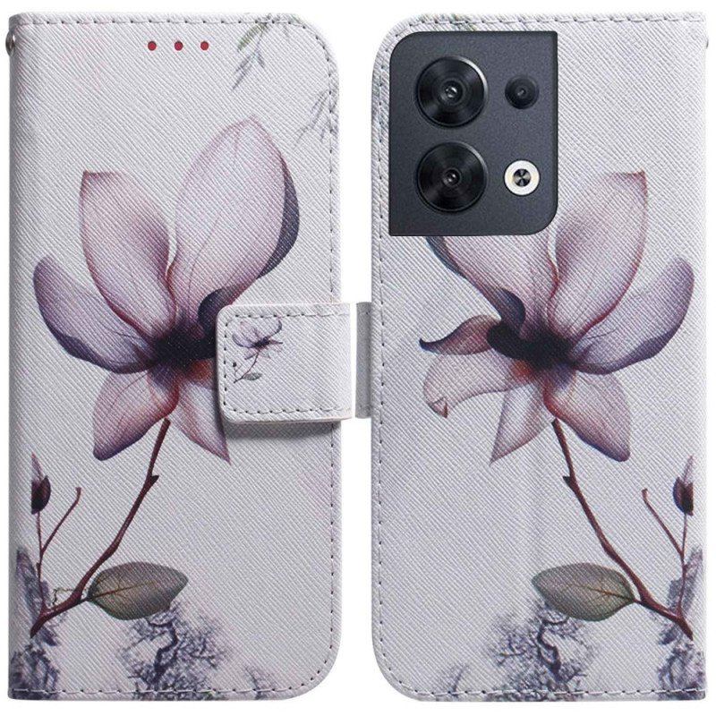 Fodral Oppo Reno 8 Med Kedjar Strappy Vintage Blomma