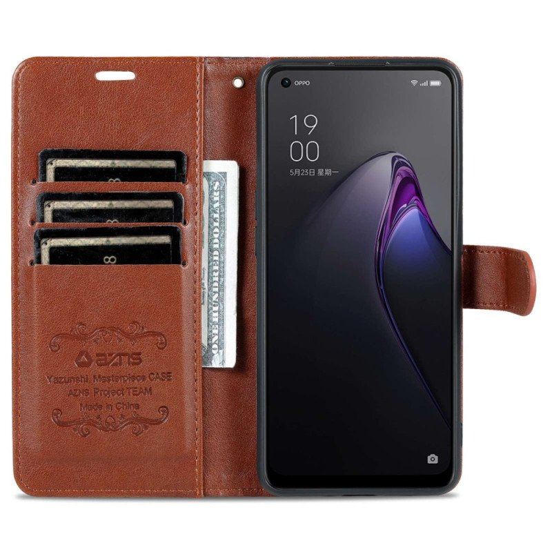 Fodral Oppo Reno 8 Pro Imiterat Läder Azns