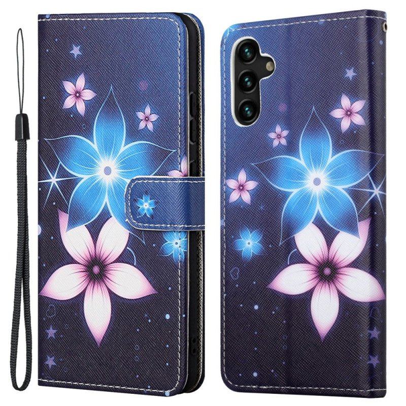 Fodral Samsung Galaxy A13 5G / A04s Med Kedjar Lunar Strap Blommor