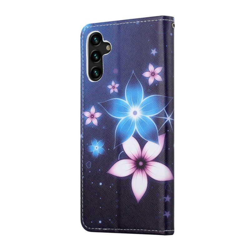 Fodral Samsung Galaxy A13 5G / A04s Med Kedjar Lunar Strap Blommor