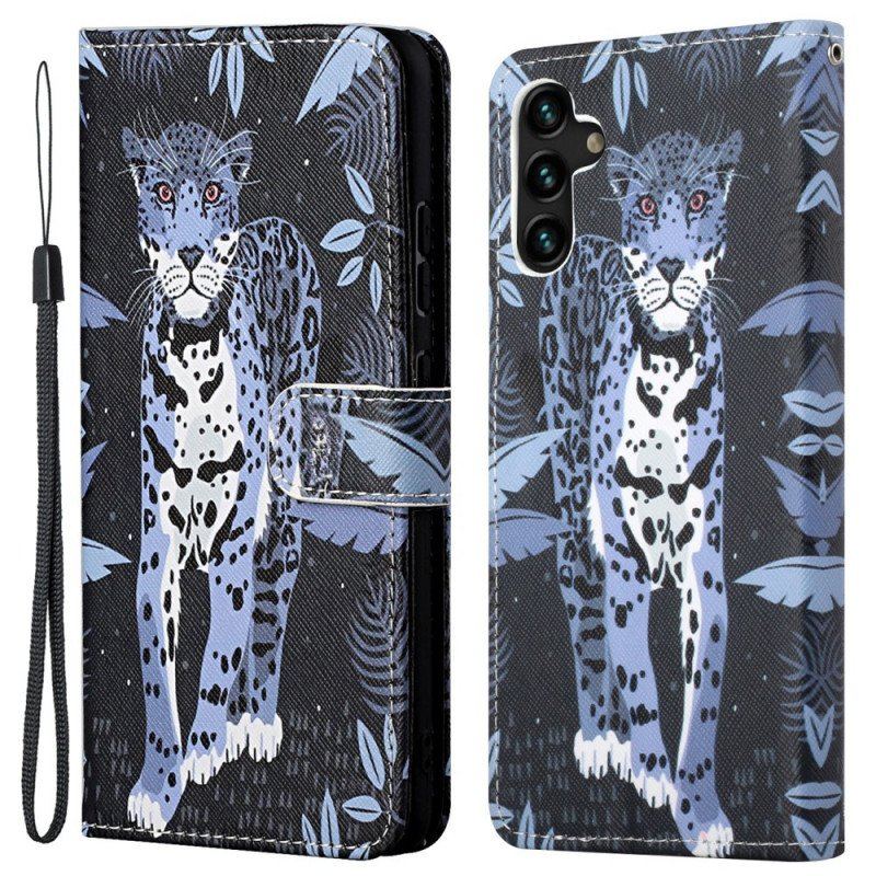 Fodral Samsung Galaxy A13 5G / A04s Med Kedjar Strappy Leopard