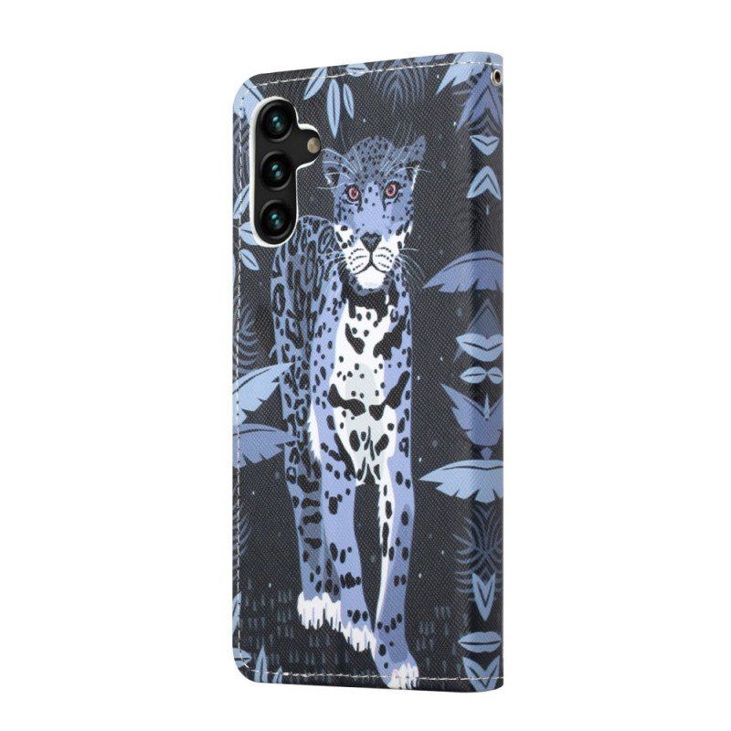 Fodral Samsung Galaxy A13 5G / A04s Med Kedjar Strappy Leopard