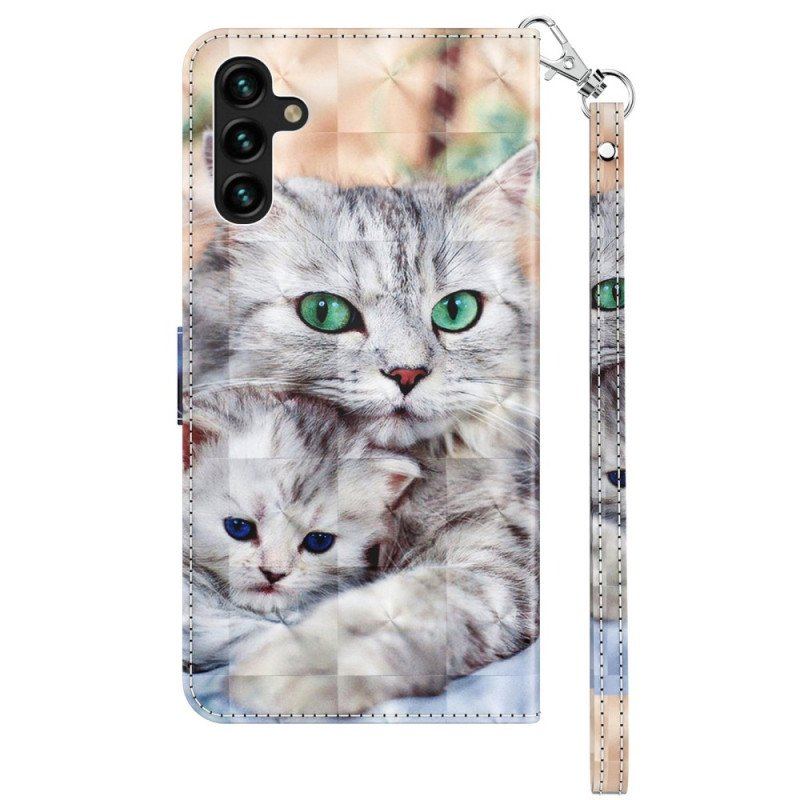 Fodral Samsung Galaxy A14 / A14 5G Med Kedjar Endast Thong Cats