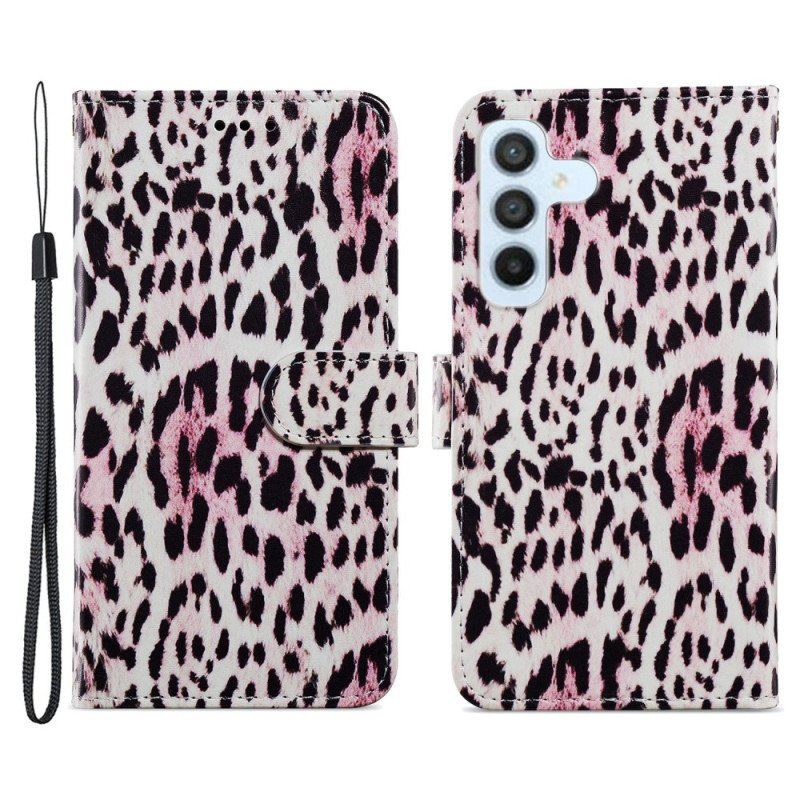 Fodral Samsung Galaxy A54 5G Med Kedjar Strappy Leopard Style