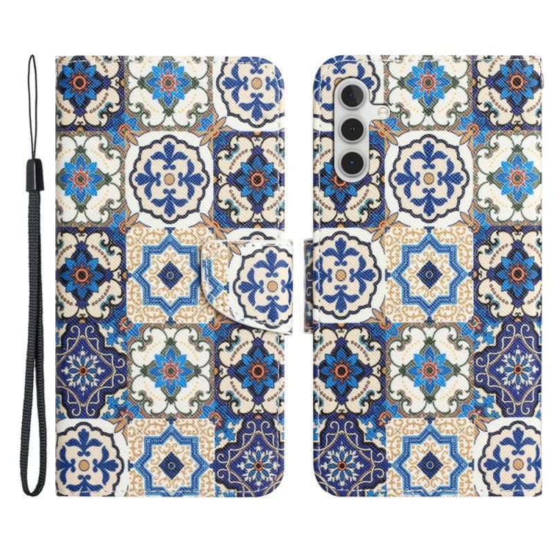 Fodral Samsung Galaxy A54 5G Med Kedjar Strappy Patchwork