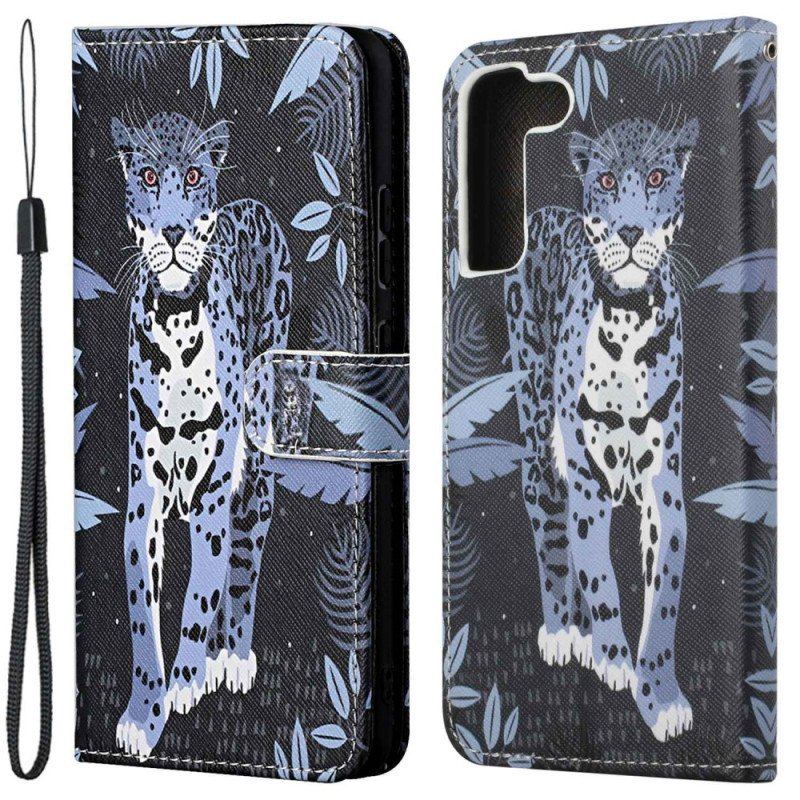 Fodral Samsung Galaxy S23 5G Med Kedjar Strappy Leopard