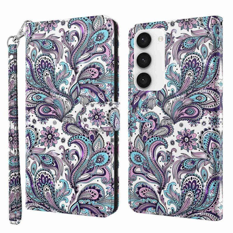 Fodral Samsung Galaxy S23 5G Med Kedjar Strappy Paisley Mönster