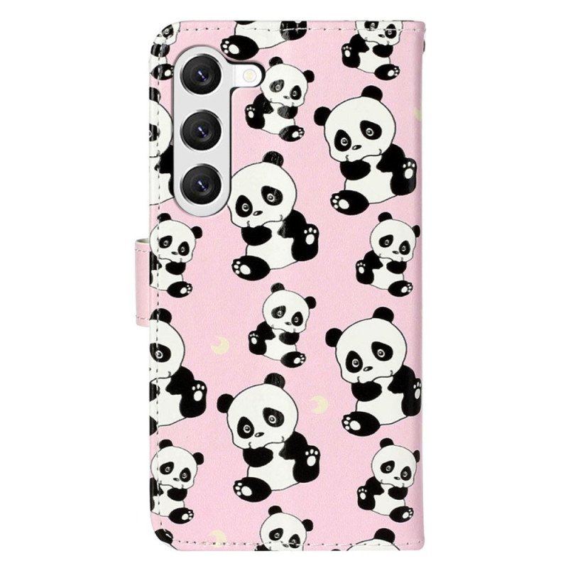 Fodral Samsung Galaxy S23 Plus 5G Med Kedjar Strappy Pandas