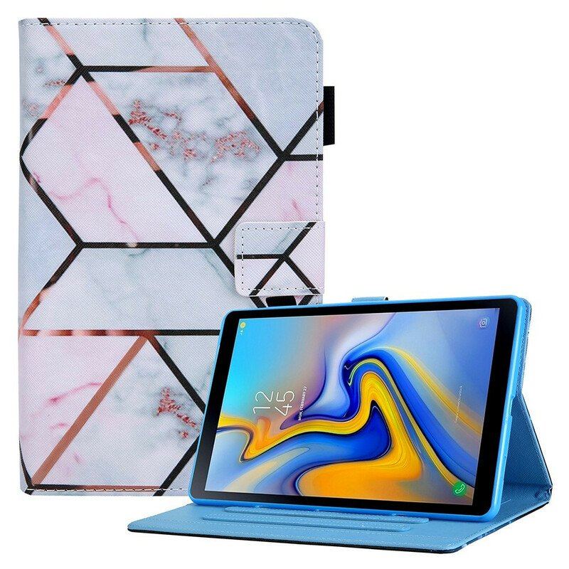 Fodral Samsung Galaxy Tab A7 Lite Geometrisk Marmor