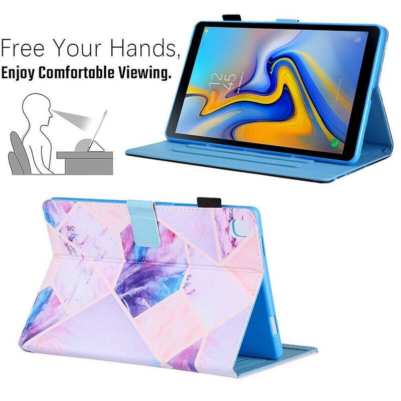 Fodral Samsung Galaxy Tab A7 Lite Marmor Geometri Design