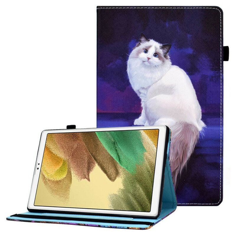 Fodral Samsung Galaxy Tab A7 Lite Vit Katt