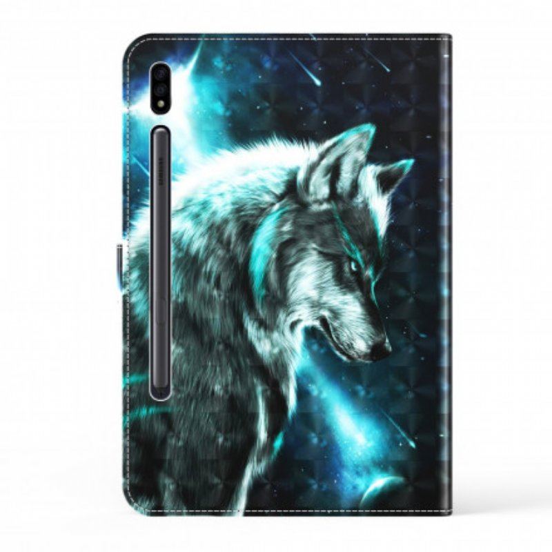 Fodral Samsung Galaxy Tab S8 / Tab S7 Faux Leather Wolf