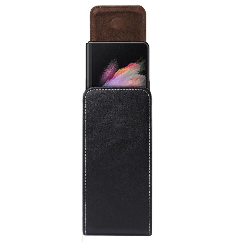 Fodral Samsung Galaxy Z Fold 4 Mikrofiberläderbältesväska