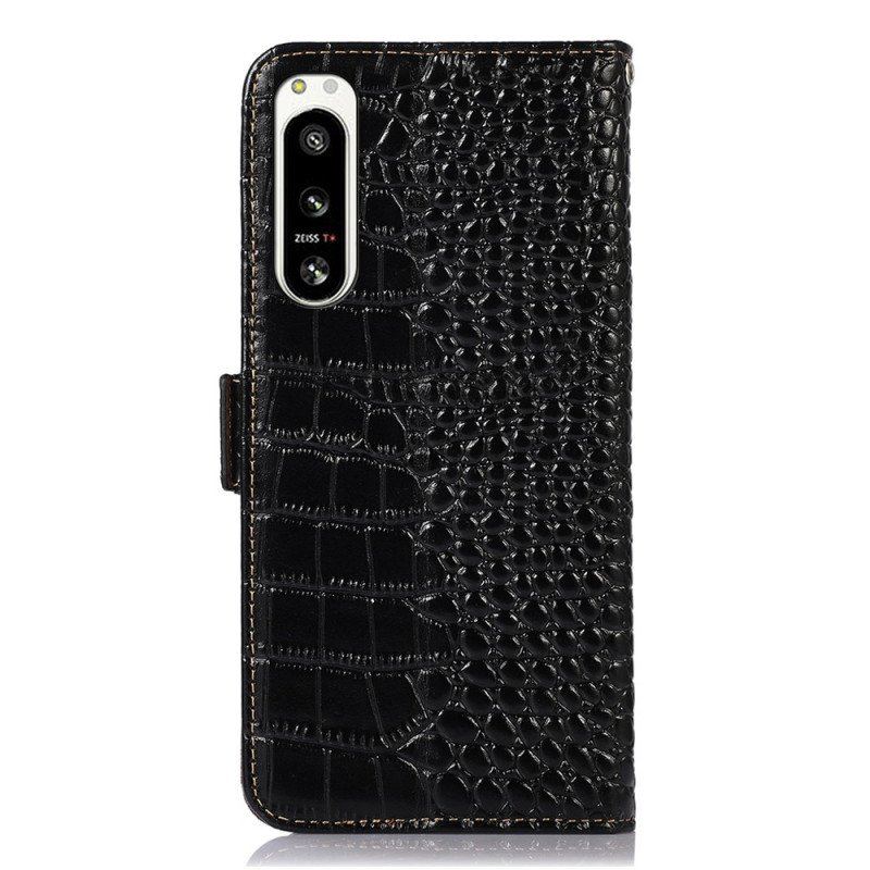 Fodral Sony Xperia 5 IV Crocodile Style Rfid