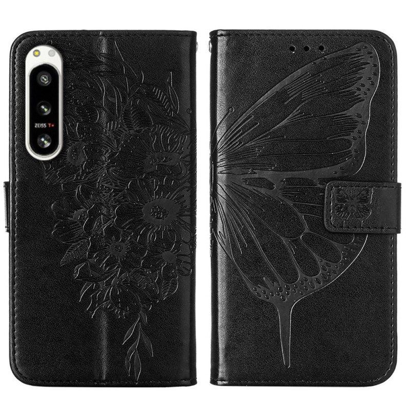 Fodral Sony Xperia 5 IV Med Kedjar Barock Strappy Butterfly