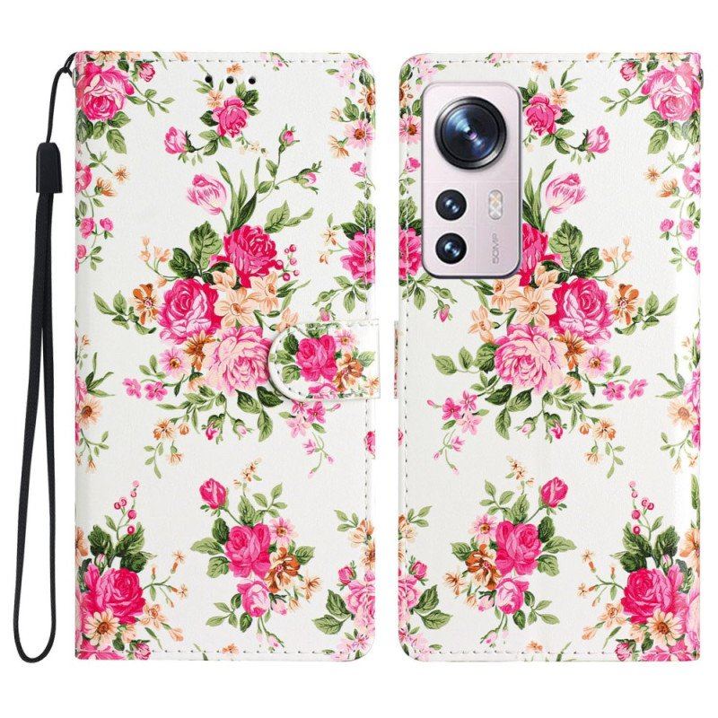 Fodral Xiaomi 12 Lite Med Kedjar Rem Liberty Flowers