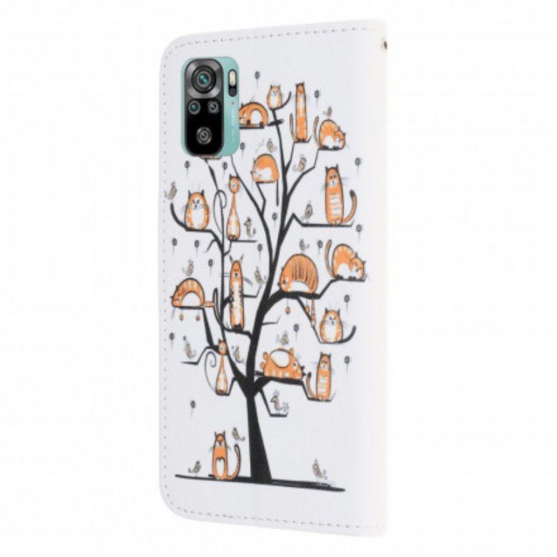 Fodral Xiaomi Redmi Note 10 / 10S Med Kedjar Funky Cats Med Rem