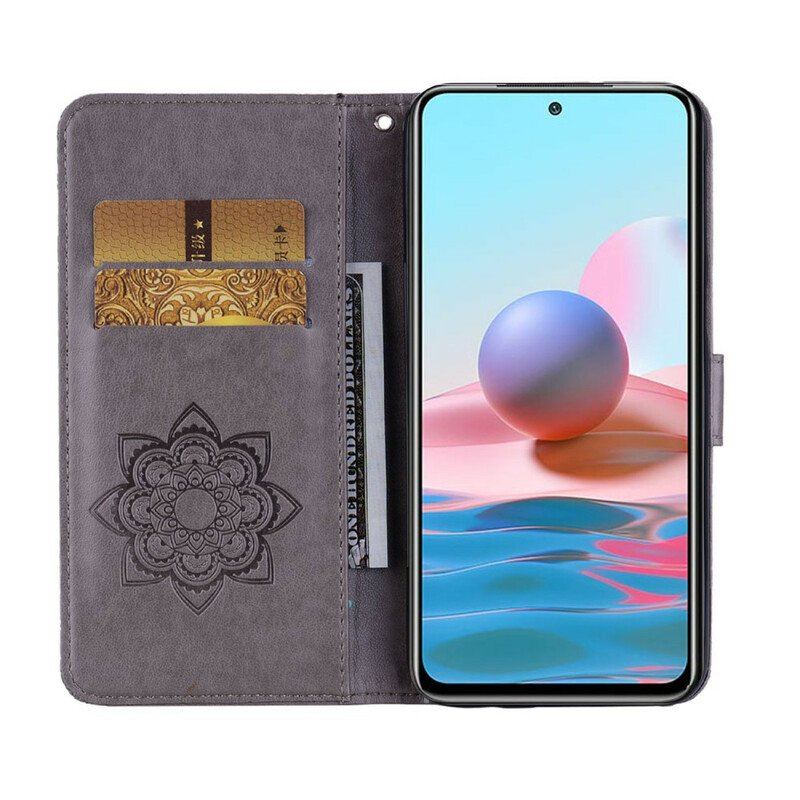 Fodral Xiaomi Redmi Note 10 / 10S Uggla Mandala Och Lanyard