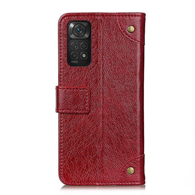 Fodral Xiaomi Redmi Note 11 / 11S Stil Nappa Läder Vintage Nitar