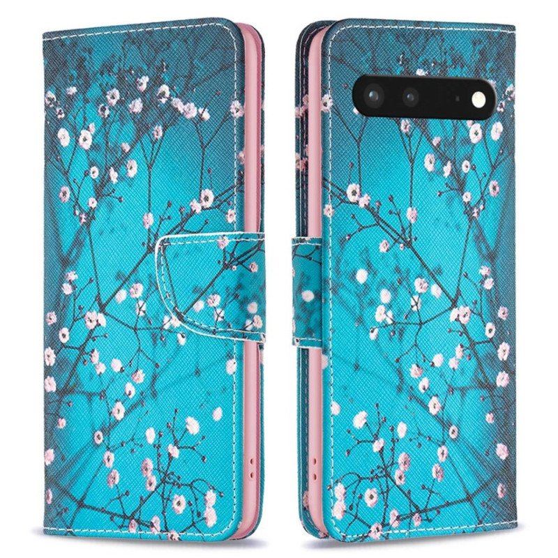 Folio-fodral Google Pixel 7 Blommande Grenar