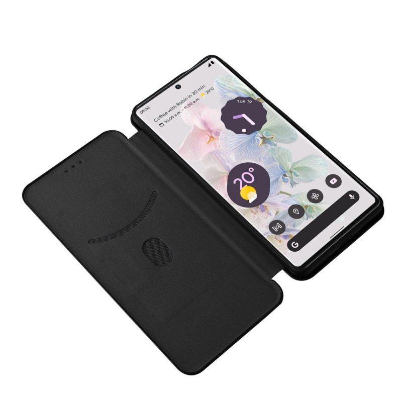 Folio-fodral Google Pixel 7 Pro Läderfodral Kolfiber