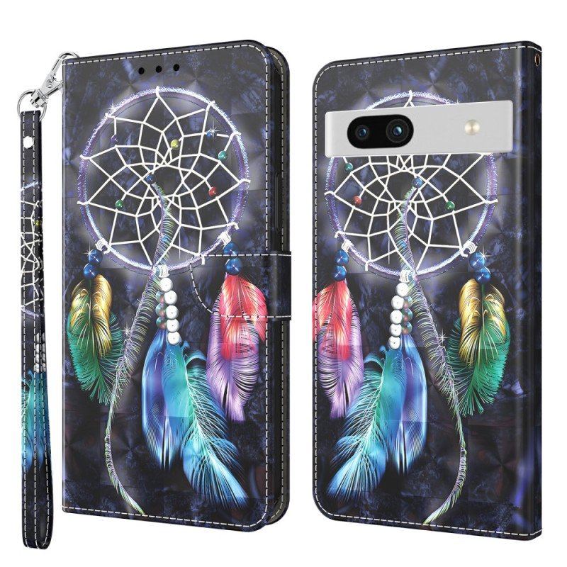 Folio-fodral Google Pixel 7A Med Kedjar Strap Dream Catcher