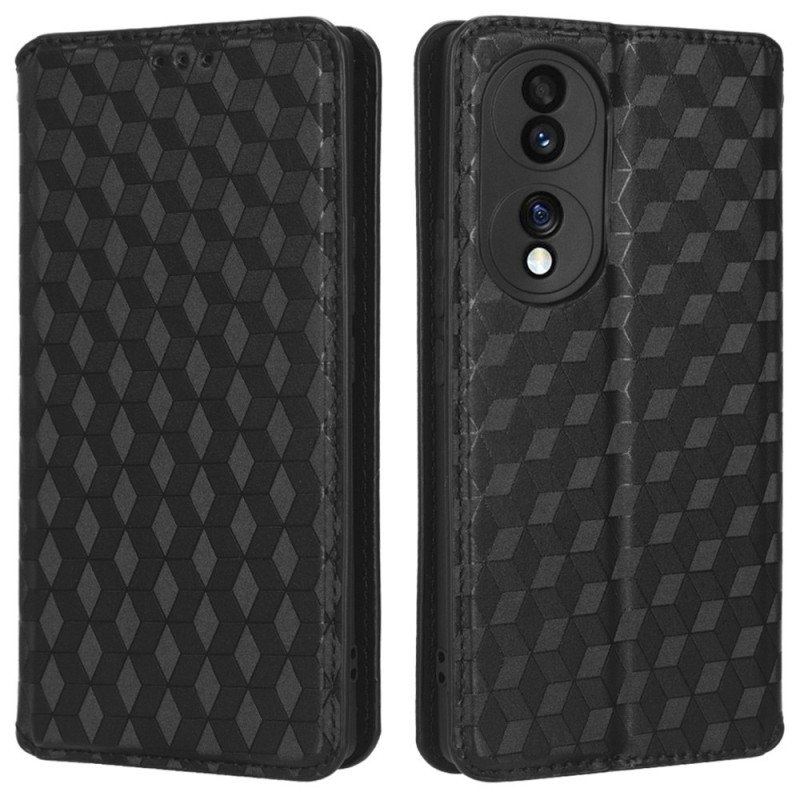 Folio-fodral Honor 70 Läderfodral 3d-kuber