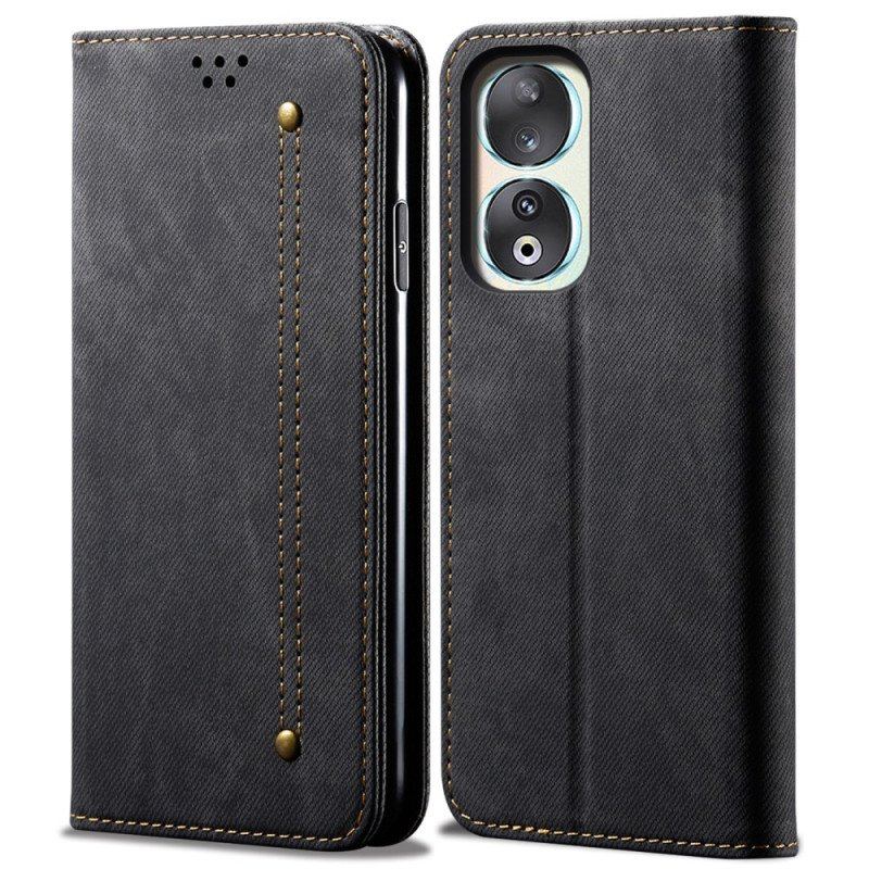 Folio-fodral Honor 90 Pro Läderfodral Jeanstyg