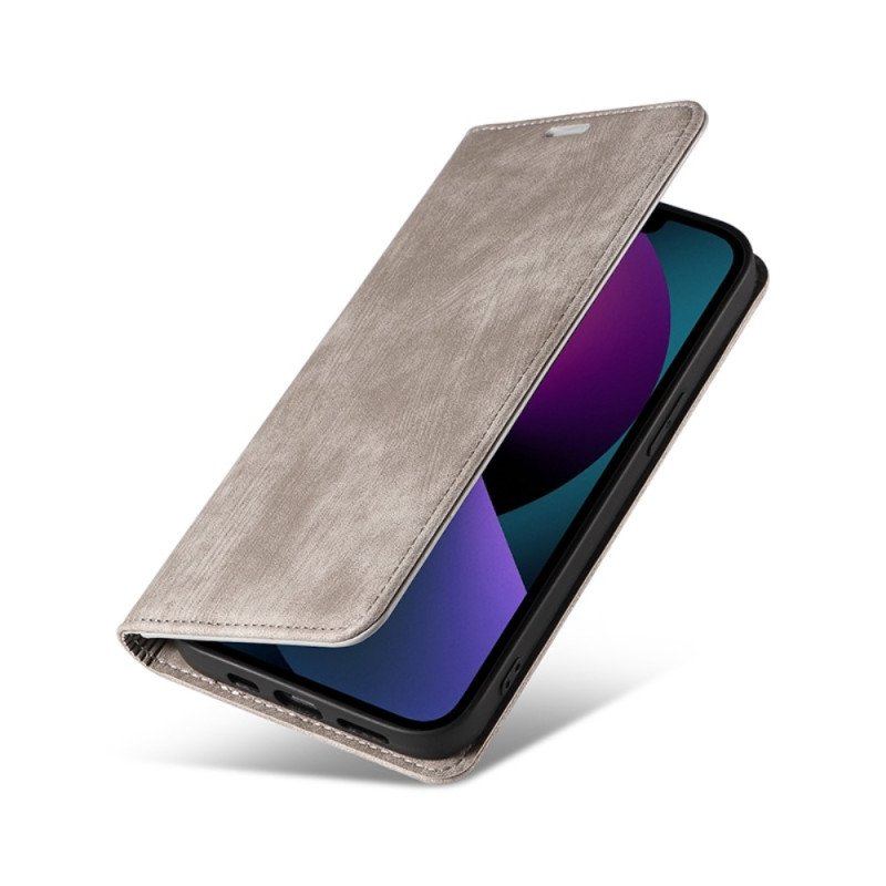 Folio-fodral iPhone 14 Plus Läderfodral Färgat Konstläder