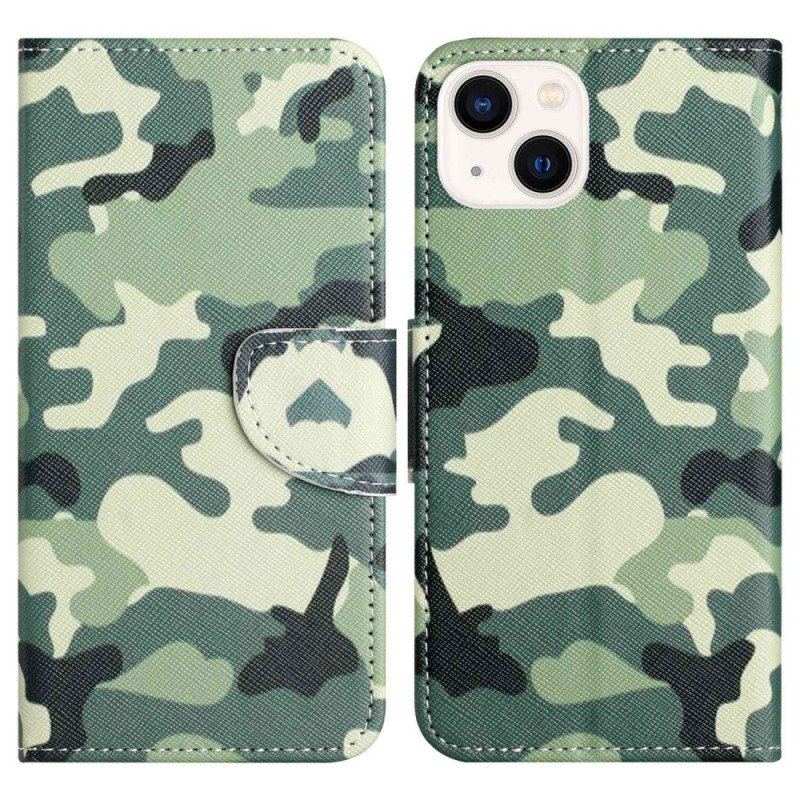 Folio-fodral iPhone 14 Plus Militärt Kamouflage